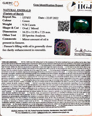 9.24/CT Natural Panna Stone with Govt. Lab Certified (4551)